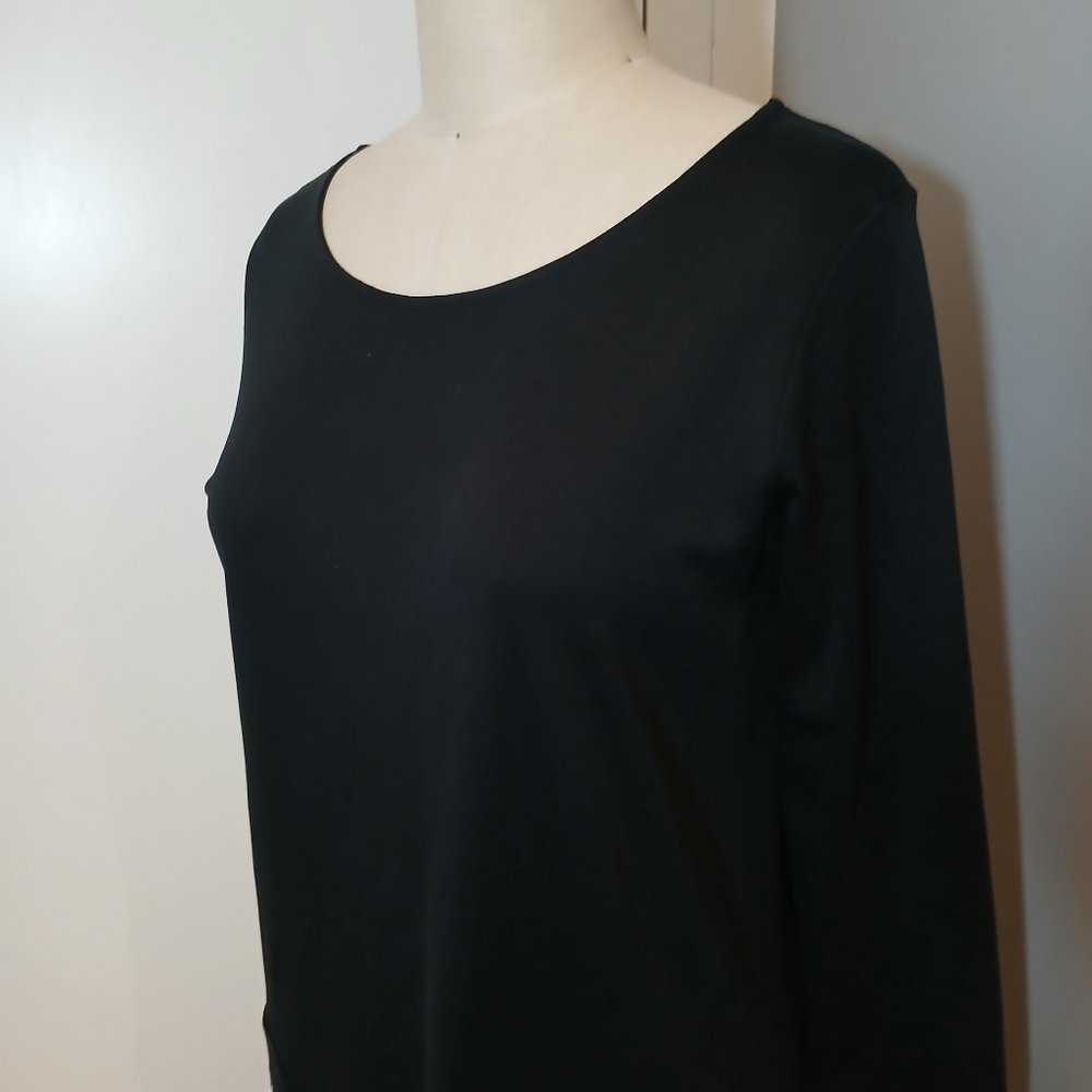 Joan Vass Black Shift Dress With Zipper Pockets / Large - Picture 3 of 6